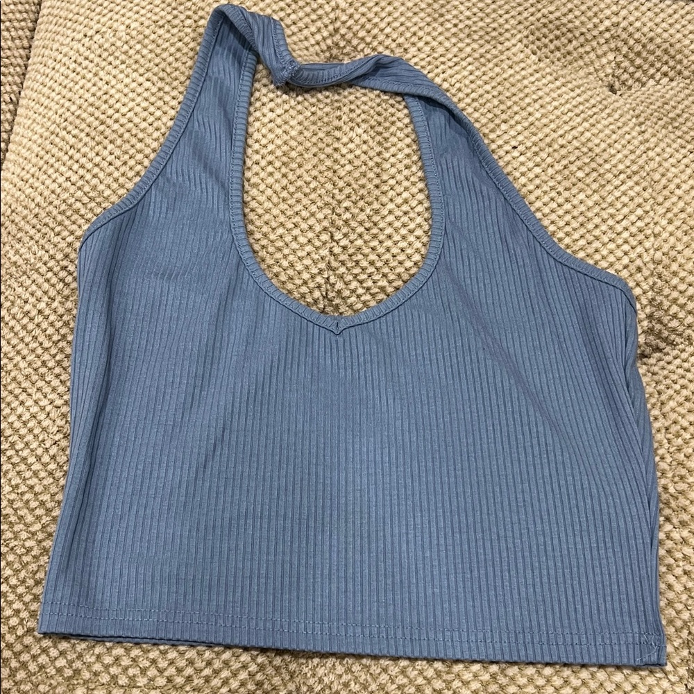 Women's Halter Neck Ribbed Crop Tops - Multicolor Set - Picture 3 of 9